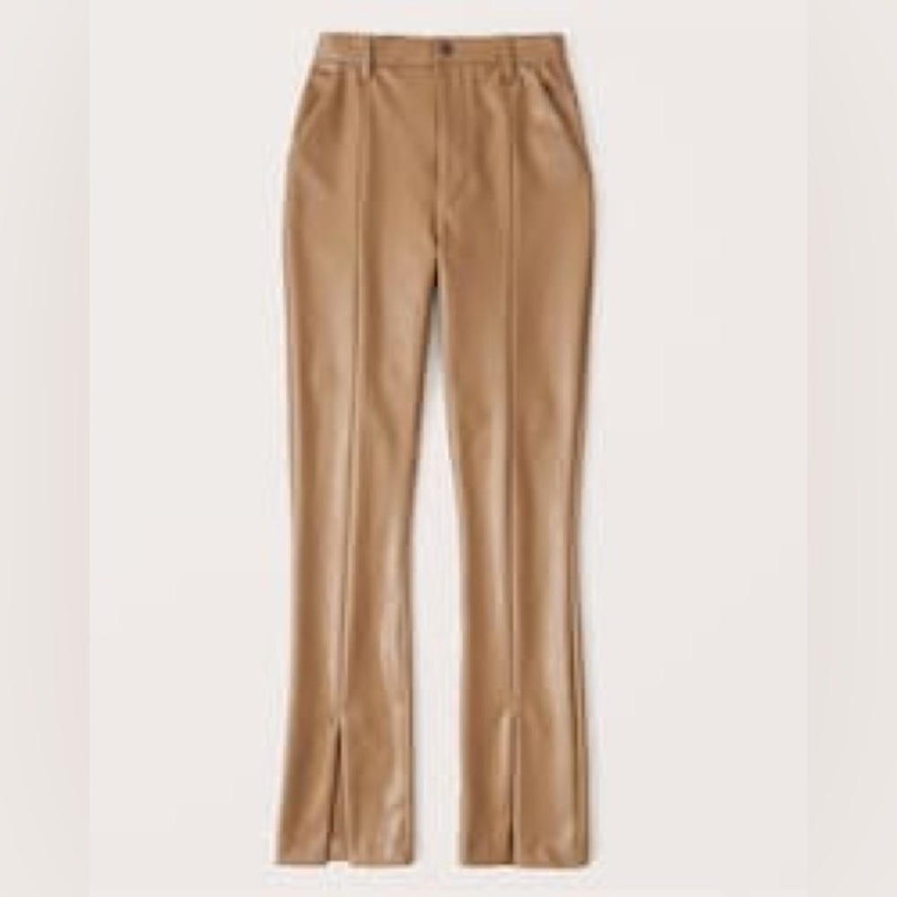 Light brown vegan leather pants